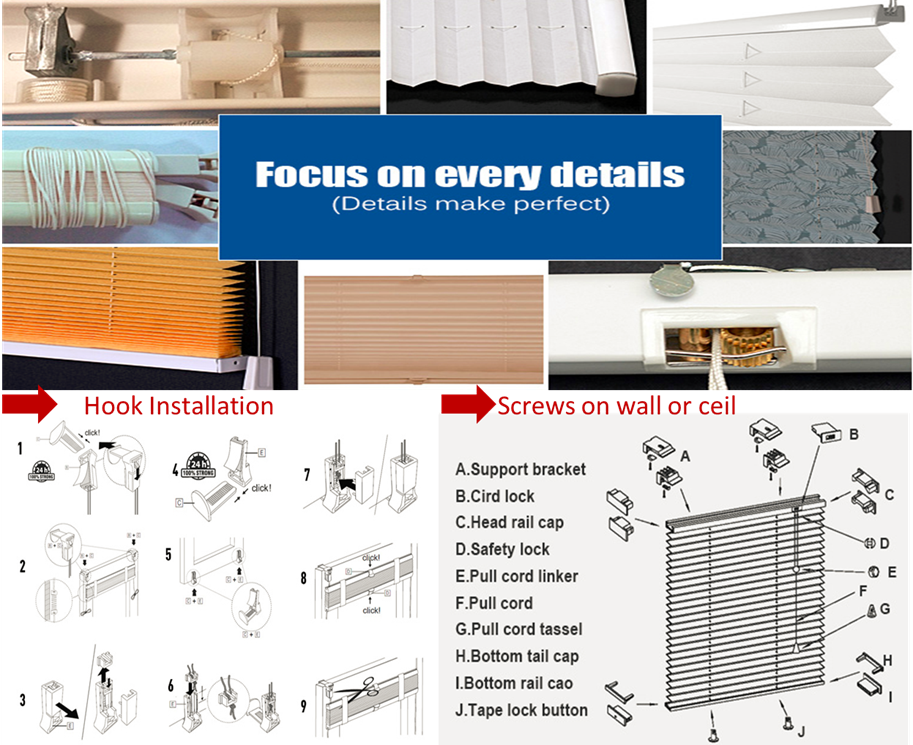 Cordless Pleated shades