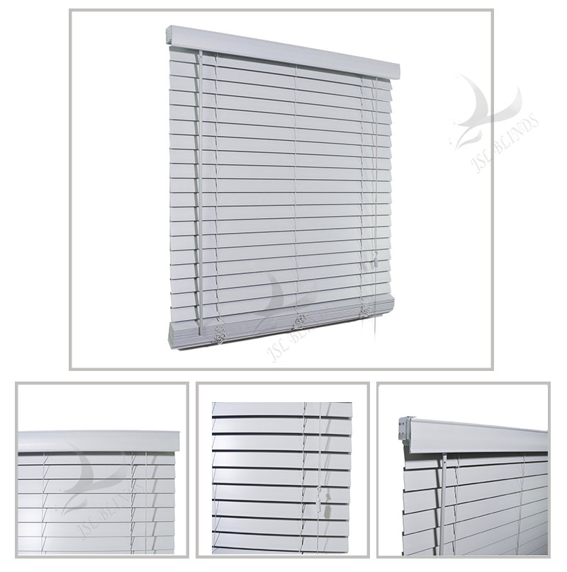 grey faux wood blind
